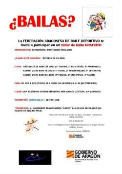 INVITACIÓN DE LA FEDERACIÓN ARAGONESA DE BAILE DEPORTIVO