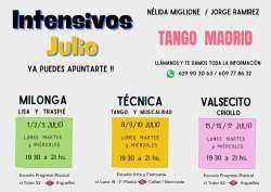 TALLERES INTENSIVOS DE TANGO, MILONGA Y VALSECITO